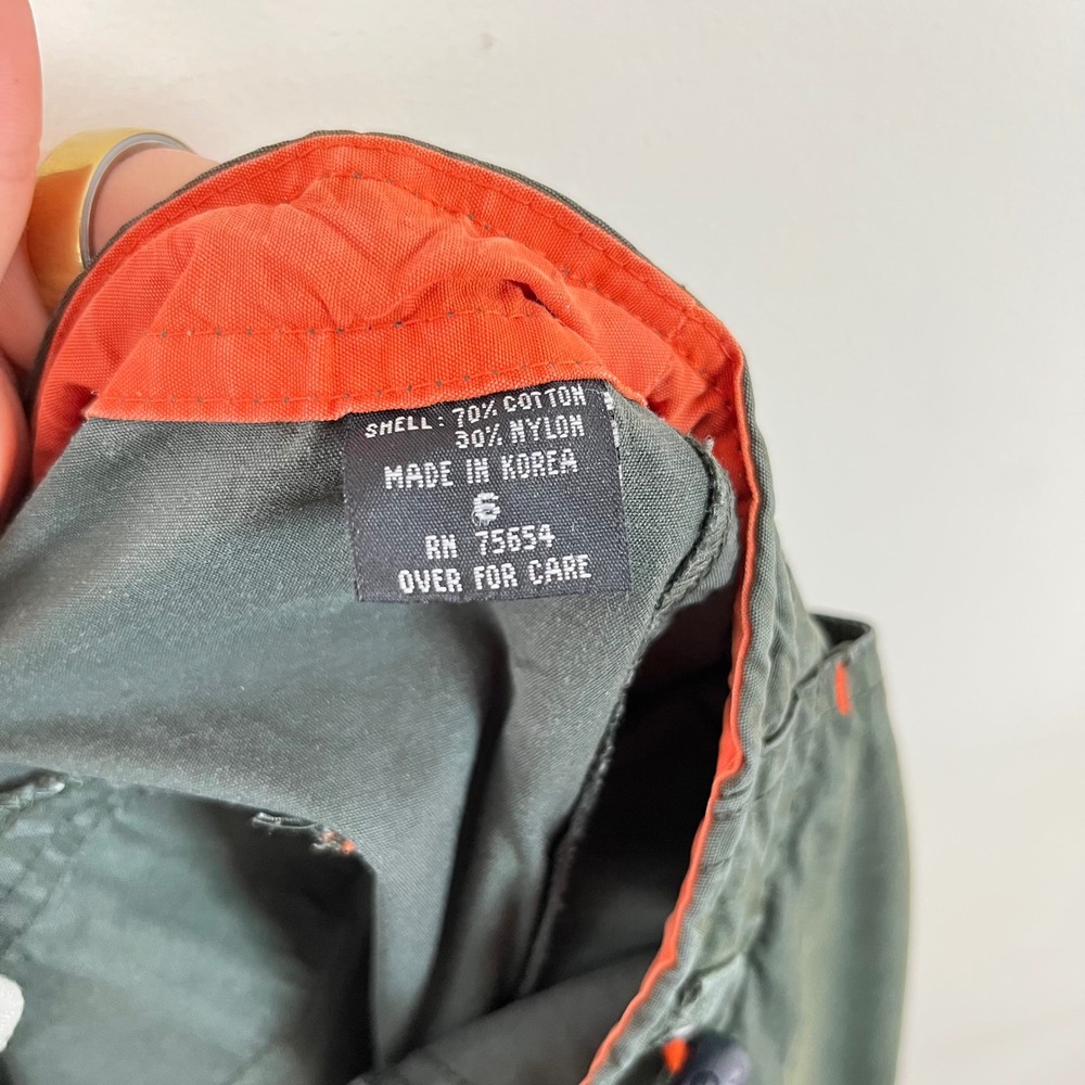 Vintage Y2K Abercrombie & Fitch Capri Pants Army Green Orange Womens 6 Utility - Picture 8 of 9